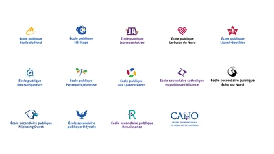 Affichage de tous les logos des écoles du CSPNE